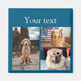 Imán Collage simple de fotos con nombres de animales co