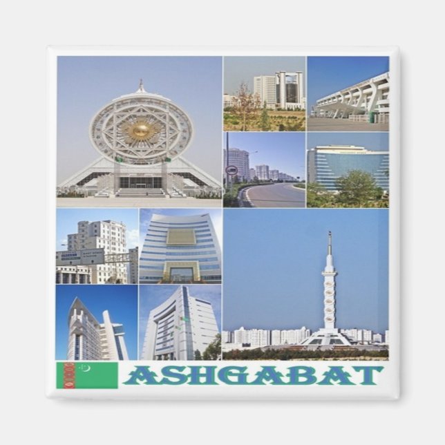 Imán collage zTM003 de ASHGABAT, Turkmenistán, Fridge (Frente)