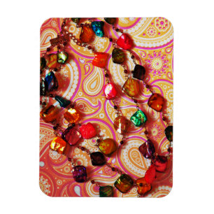 Imán Collar bohemio Gemstone Paisley Photo Magnet