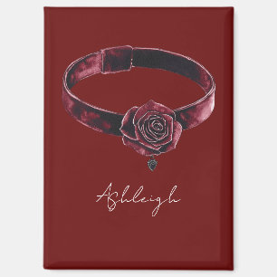 Imán Collar de collar floral rojo