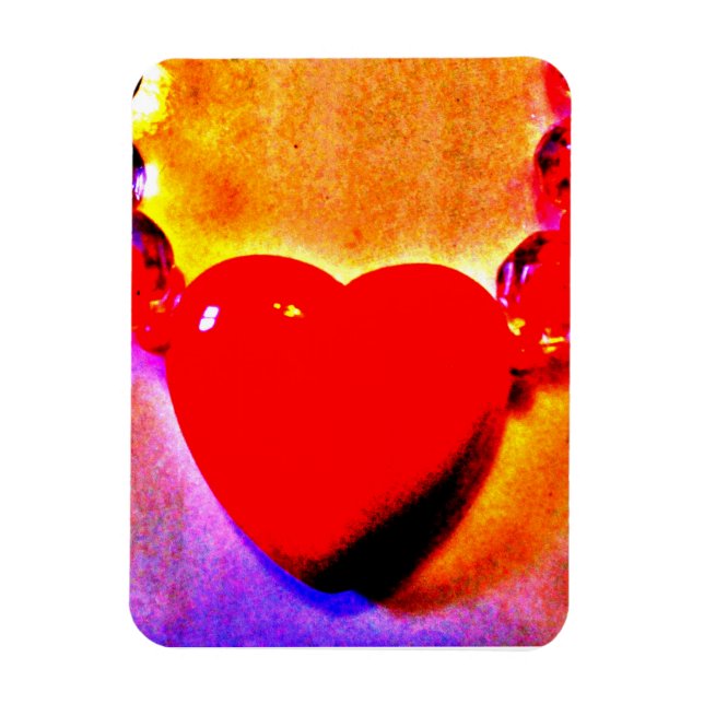 Imán Collar de Corazón Rojo para Guardar la Fecha (Vertical)