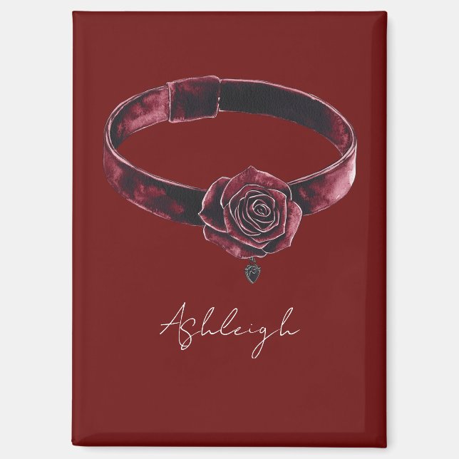 Imán Collar del collar de la floración roja (Anverso)