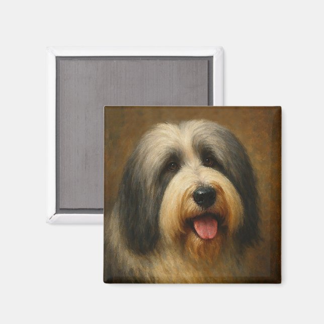 Imán Collie Barbudo (Anverso/Reverso)