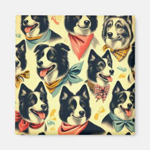 Imán Collie de borde de vintage sin inconvenientes