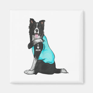 Imán Collie de frontera que amo a mamá Tattoo Appart pe
