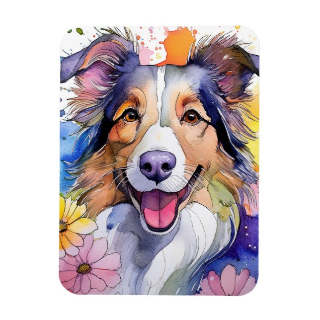 Imán Collie Dog Photo Magnet (Vertical)