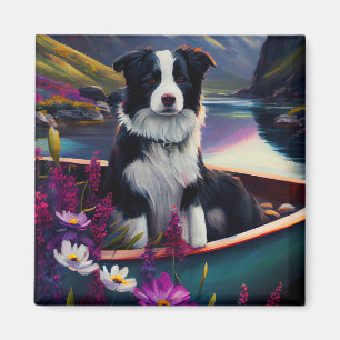 Imán Collie fronteriza en un remo: Una aventura escénic