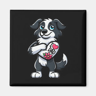 Imán Collie Fronteriza Me Encanta Papá Gracioso Tatuaje