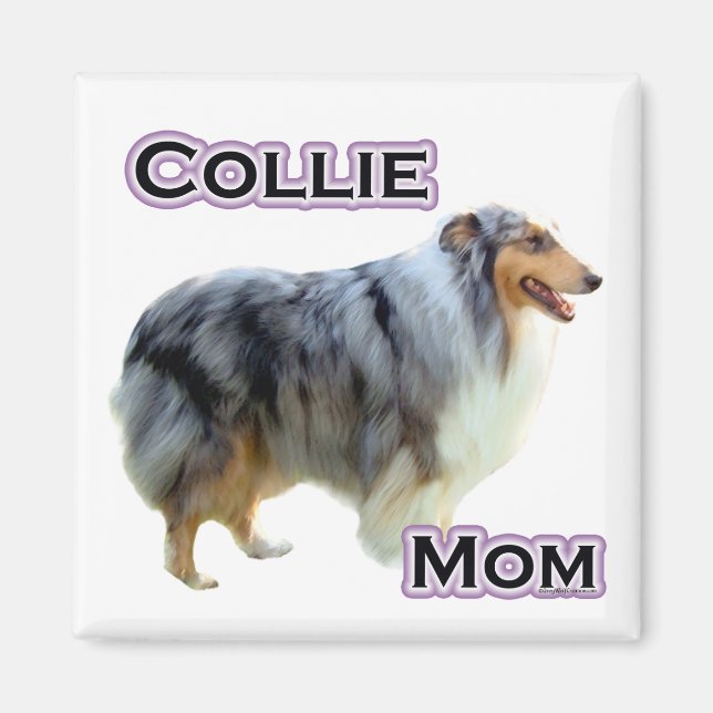 Imán Collie Mom 4 - Magnet (Frente)