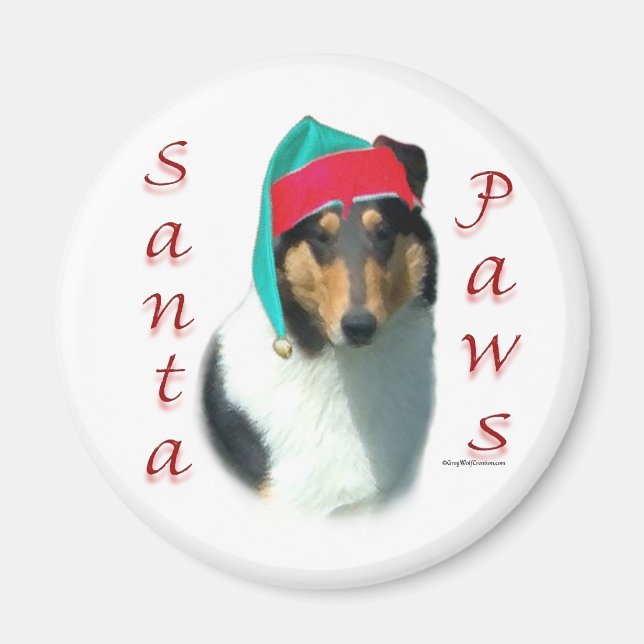 Imán Collie (suave) Santa Paws (Frente)