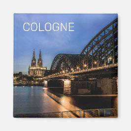 Imán Cologne Cityscape Alemania Dom Noche Souvenir