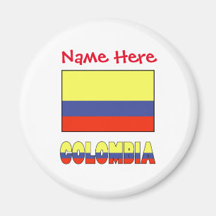 Imán Colombia: Personalización roja de la bandera colom