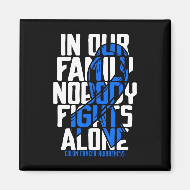 Imán Colon Cancer Support Tee Family Blue Colon Cancer (Frente)