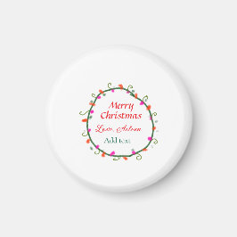 Imán color de agua floral rojo floral corona alegre Nav