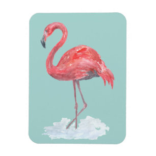 Imán Color de agua rosa Flamingo.