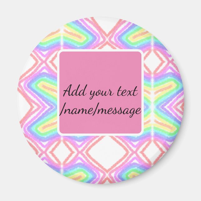 Imán Color del agua del arcoiris añadir nombre mensaje  (Frente)