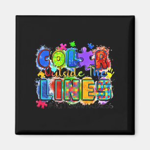 Imán Color fuera de las líneas Día Mundial de Concienci