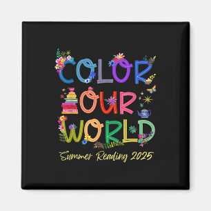 Imán Color Our World Summer Reading 2025 Boho Wildflowe
