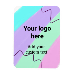 Imán Color pastel simple, añade tu logotipo, texto pers