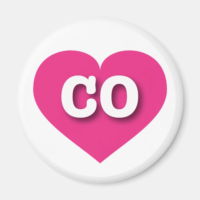Imán Colorado Hot Pink Heart - I Love CO (Frente)