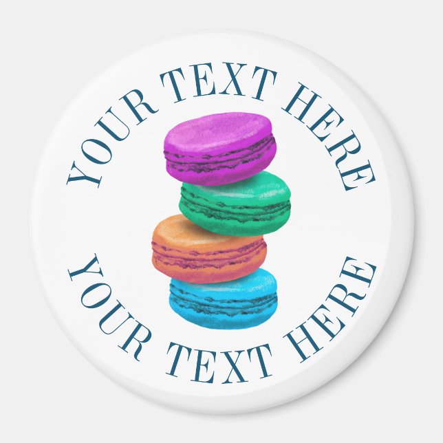 Imán Colored macarons tower custom fridge magnet  (Frente)