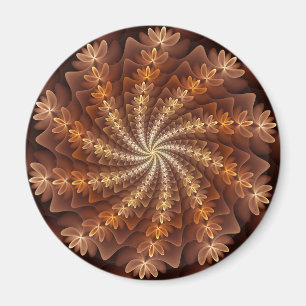 Imán Colores Cálidos, Patrón de Arte Fractal Moderno Al