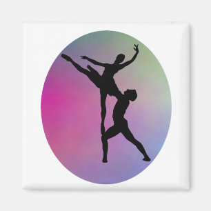 Imán Colores de arcoiris Ballet bailarinas Silhouette