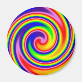 Imán Colores de arcoíris retro hippie con enfoque suave