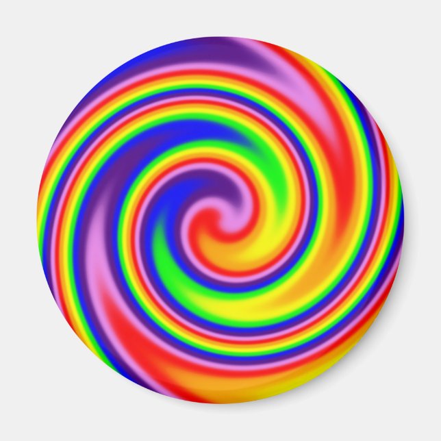 Imán Colores de arcoíris retro hippie con enfoque suave (Frente)