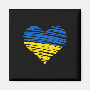 Imán Colores de bandera azul amarillo corazón ucraniano