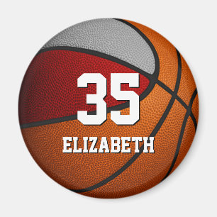 Imán colores de club gris rojo equipo de baloncesto reg