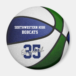 Imán colores de equipo verde azul chicas baloncesto mas