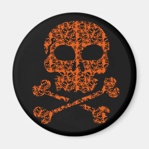 Imán ¡Colores de Halloween!  Cráneos anaranjados y