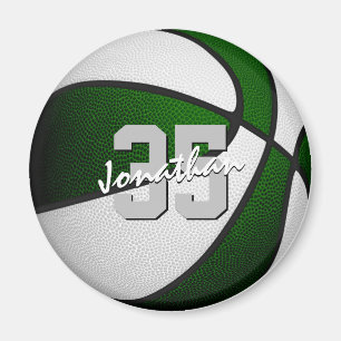 Imán colores del equipo de baloncesto blanco verde pers