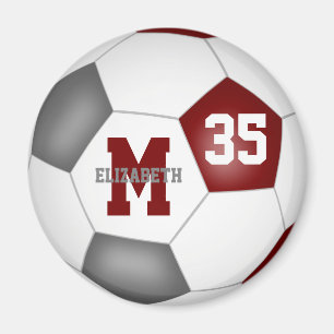 Imán colores del equipo de fútbol maroon gris personali