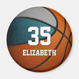 Imán Colores del equipo deportivo de baloncesto gris ve