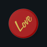 Imán Colores dorados rojos carlata adoran caligrafía Bo<br><div class="desc">Puede cambiar fácilmente las fuentes y los colores. También puede agregar su logotipo y la imagen de fondo como desee.</div>