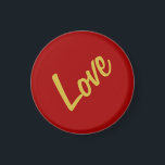 Imán Colores dorados rojos carlata adoran caligrafía Bo<br><div class="desc">Puede cambiar fácilmente las fuentes y los colores. También puede agregar su logotipo y la imagen de fondo como desee.</div>