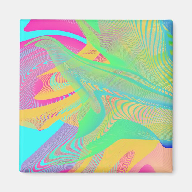 Imán COLORES FLUO - Arte Fractal - (Frente)
