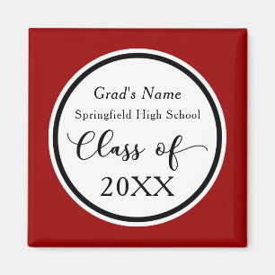 Imán Colores personalizados de la escuela para el gradu
