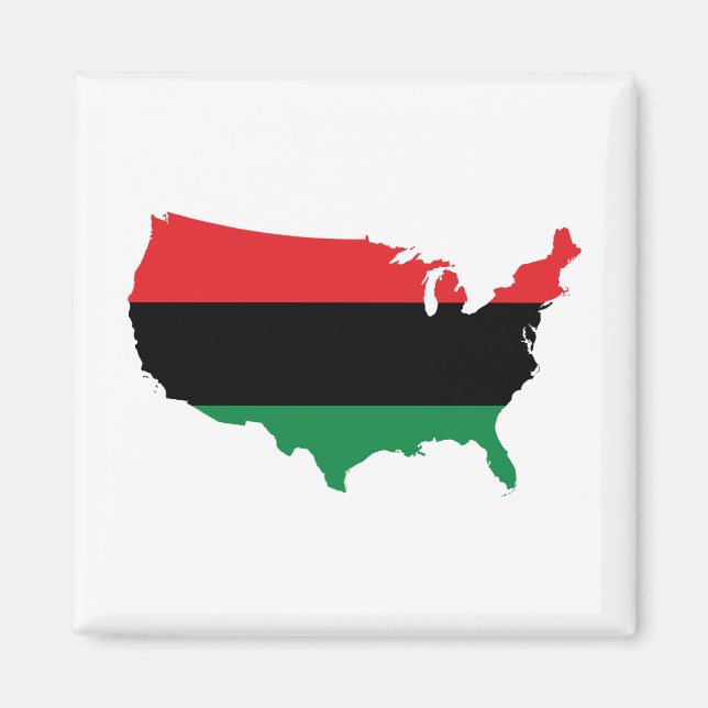 Imán Colores rojos, negros y verdes del _afroamericano (Frente)