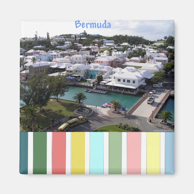 Imán Colores tropicales de las Bermudas (Frente)