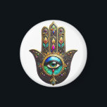 Imán Colorful Brown Gold Hamsa Rainbow Color Third Eye<br><div class="desc">You are viewing The Lee Hiller Photography Art and Designs Collection of Home and Office Decor,  Apparel,  Gifts and Collectibles. The Designs include Lee Hiller Photography and Mixed Media Digital Art Collection http://LeeHiller.com</div>