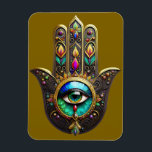 Imán Colorful Brown Gold Hamsa Rainbow Color Third Eye<br><div class="desc">You are viewing The Lee Hiller Photography Art and Designs Collection of Home and Office Decor,  Apparel,  Gifts and Collectibles. The Designs include Lee Hiller Photography and Mixed Media Digital Art Collection http://LeeHiller.com</div>