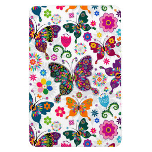 Imán Colorful Cute Butterfly's And Flowers Pattern