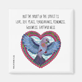 Imán Colorful Dove w Verse sobre la paz (Galatians 5:22