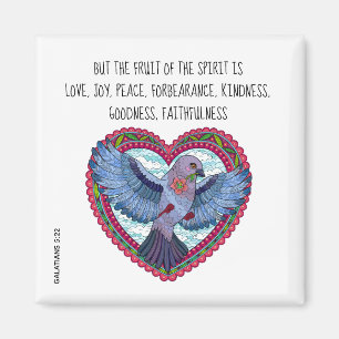 Imán Colorful Dove w Verse sobre la paz (Galatians 5:22