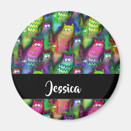 Imán Colorful gradient cats pattern