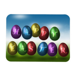 Imán Colorful Happy Easter Eggs