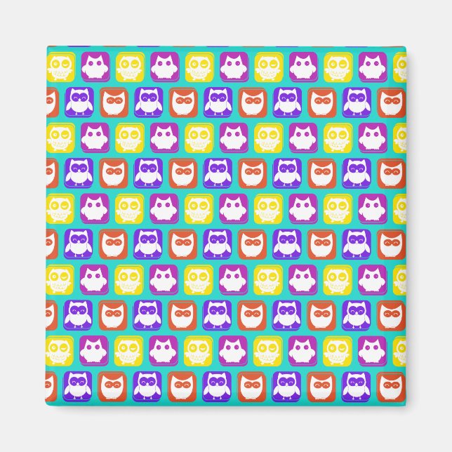 Imán Colorful Owl Pattern (Frente)